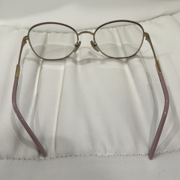 Preowned Prada Eyeglasses in color pink and gold tone. - Picture 5 of 14